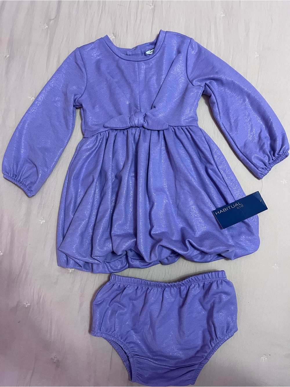 Habitual Lavender Sparkle Bubble Dress with Bloomer
